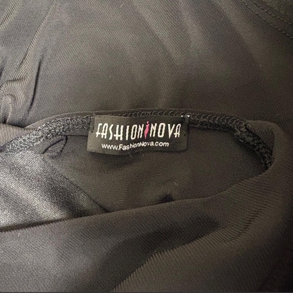 Fashion Nova Black Cross-Strap One-Piece Swimsuit - Picture 2 of 8